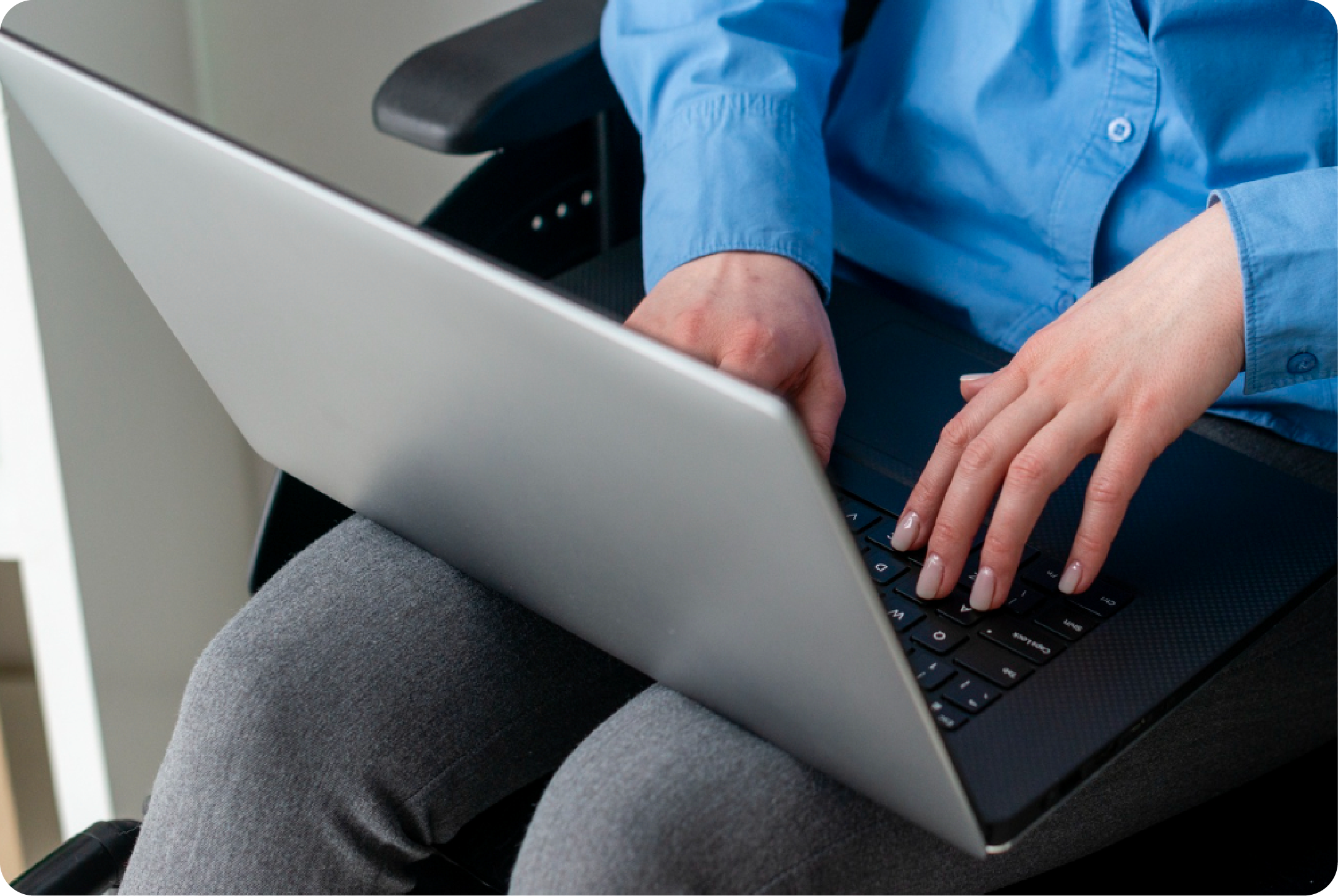 Person working on laptop