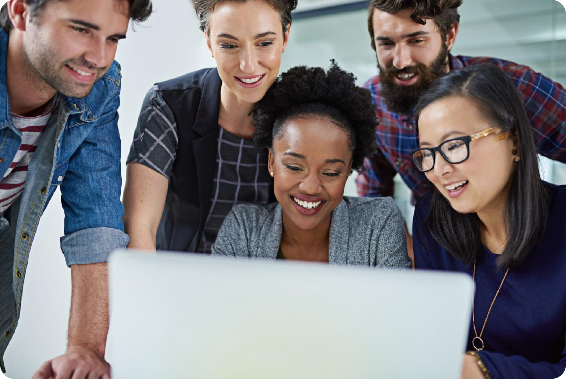 Group of people looking at screen