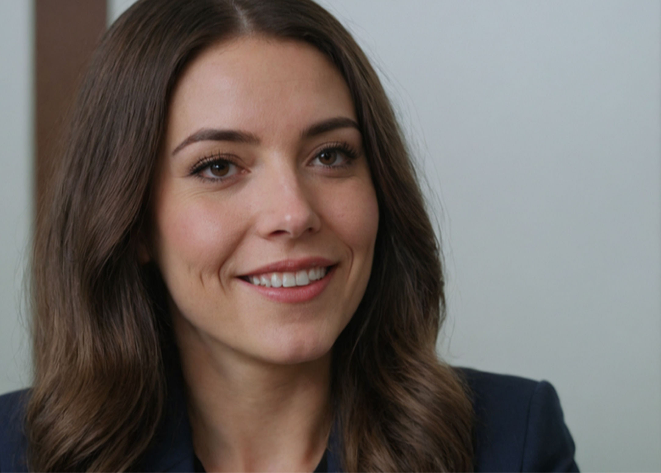 Woman with dark hair smiling.